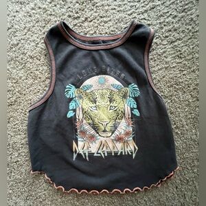 Def Leppard Crop Top🩶🐆